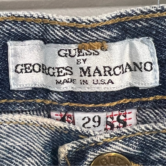 Vintage GUESS Wide Leg Acid Wash Jeans Size 29 Button Fly - Picture 3 of 12